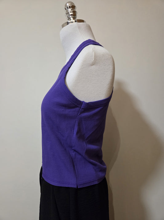 Regata Farm Básica Roxo Liso Canelada