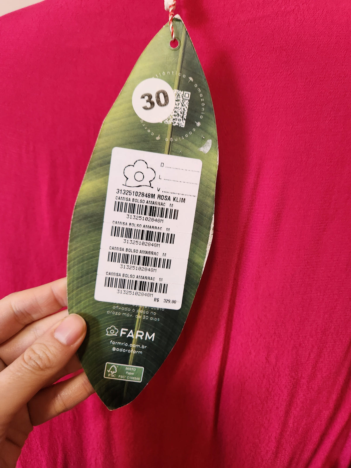 Camisa Farm Rosa Klim