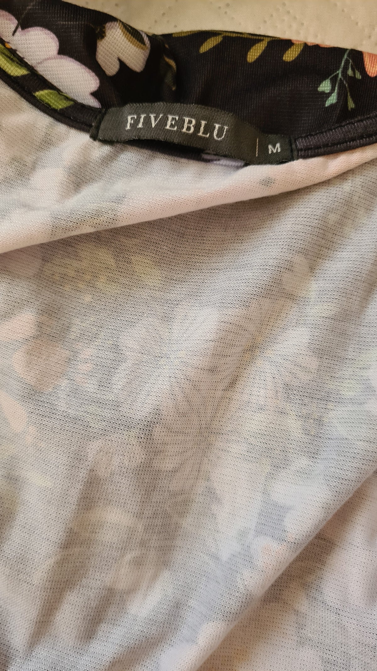 Vestido Fiveblu Transpassado Midi Floral Preto