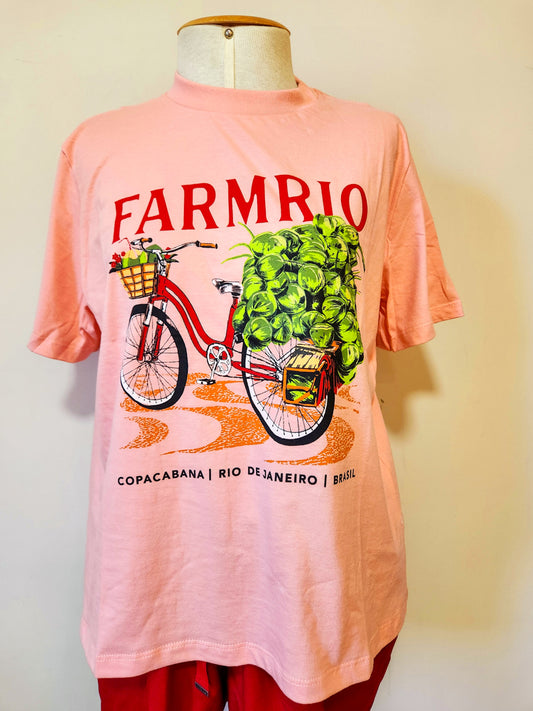 Camiseta Farm Rosa Begônia Copacabana
