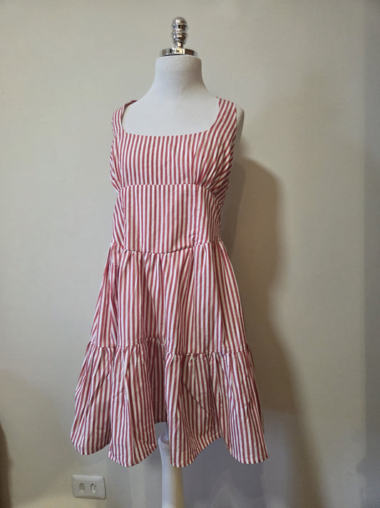 Vestido Farm Curto Listra Palmas
