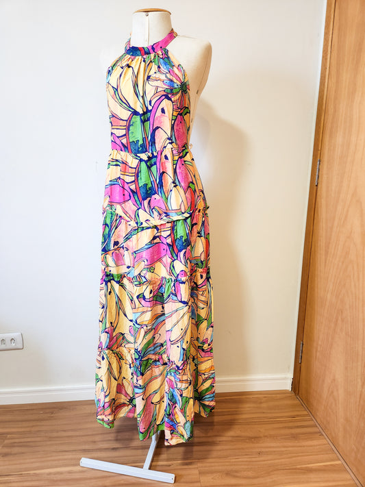 Vestido Farm Bananas Coloridas Frente Única