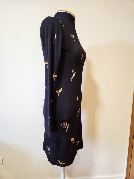 Vestido Farm Curto Manga Longa Animais