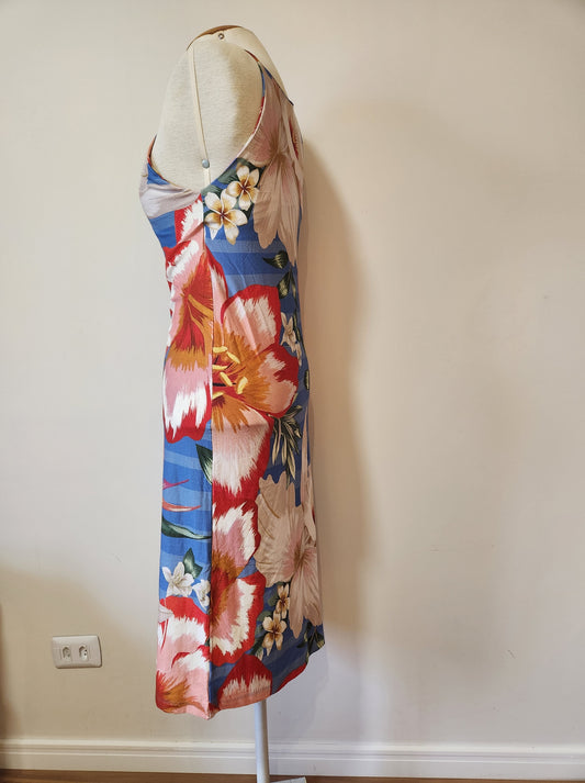 Vestido Farm Midi Floral Azul