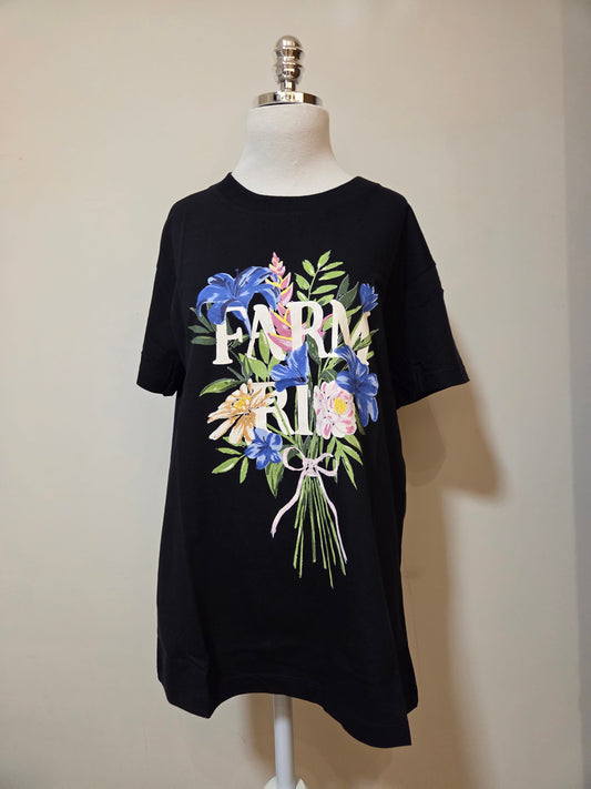 Camiseta Farm Fit Buquê Fundo Preto