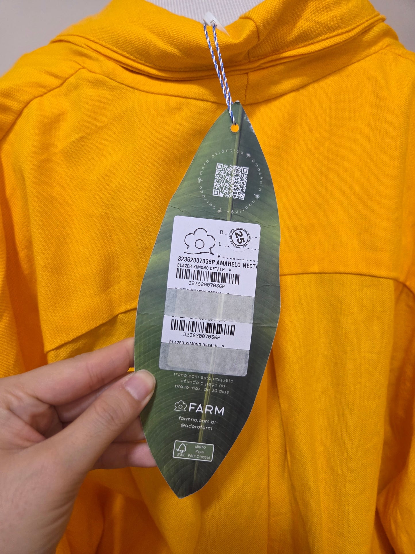 Blazer Farm Kimono Amarelo Nectarina
