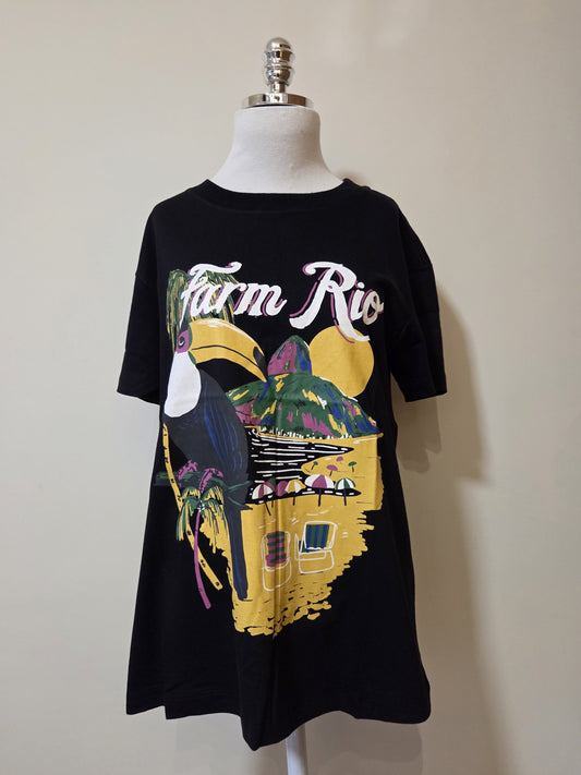 Camiseta Farm Tucano na Praia fundo Preto