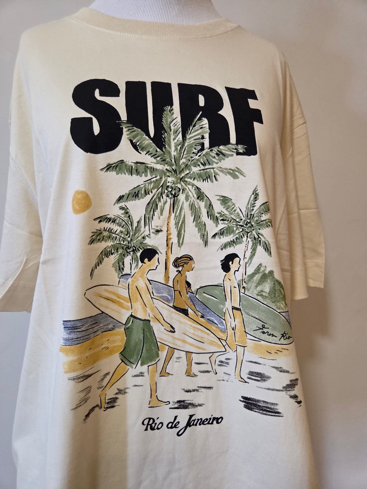 Camiseta Farm Surf Rio Bege - Modelagem Ampla