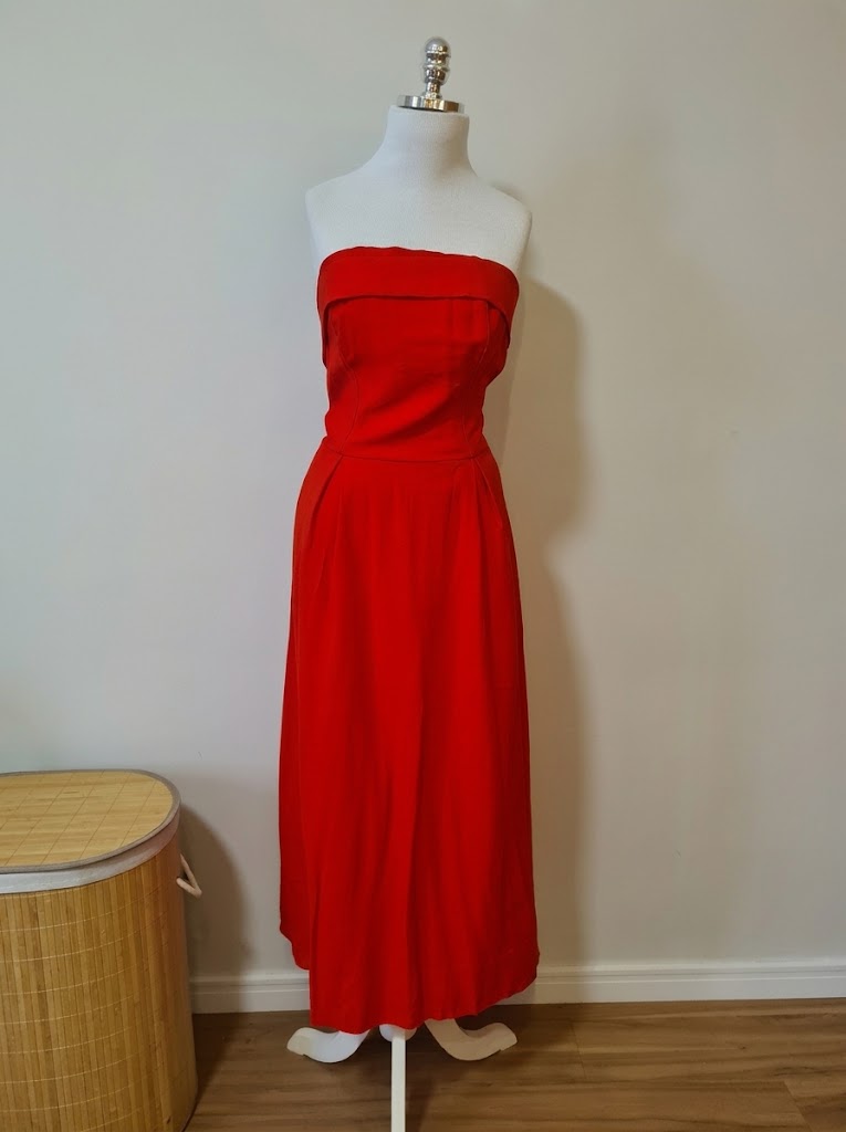 Vestido Rosa Boneca Vermelho Tomara que Caia