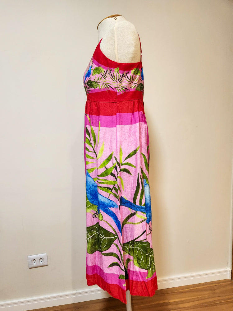 Vestido Midi Farm Lencinho Pink e Vermelho
