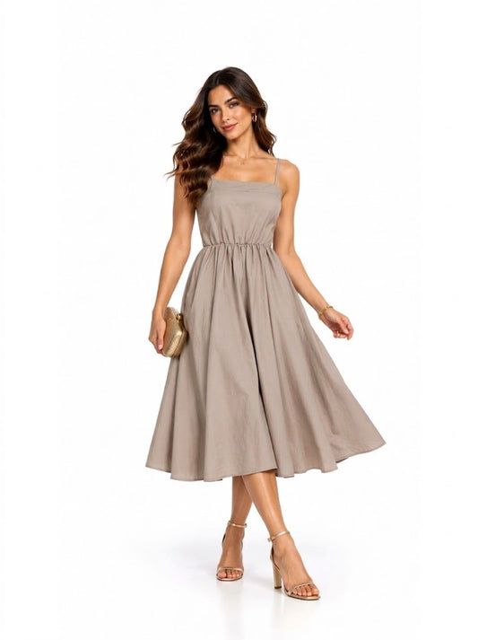 Vestido  Berry Market Midi  Cinza