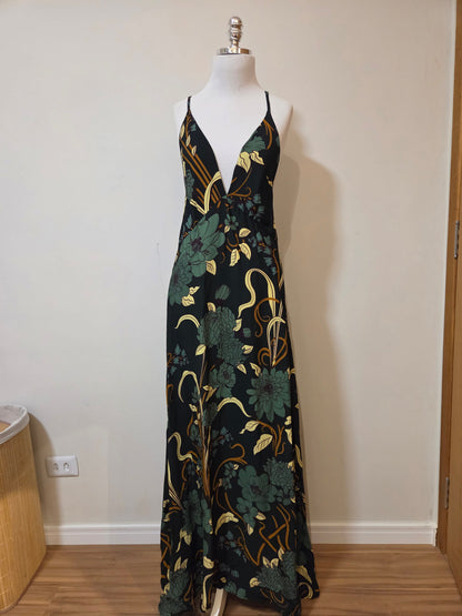 Vestido Farm Floral Verde em Viscose