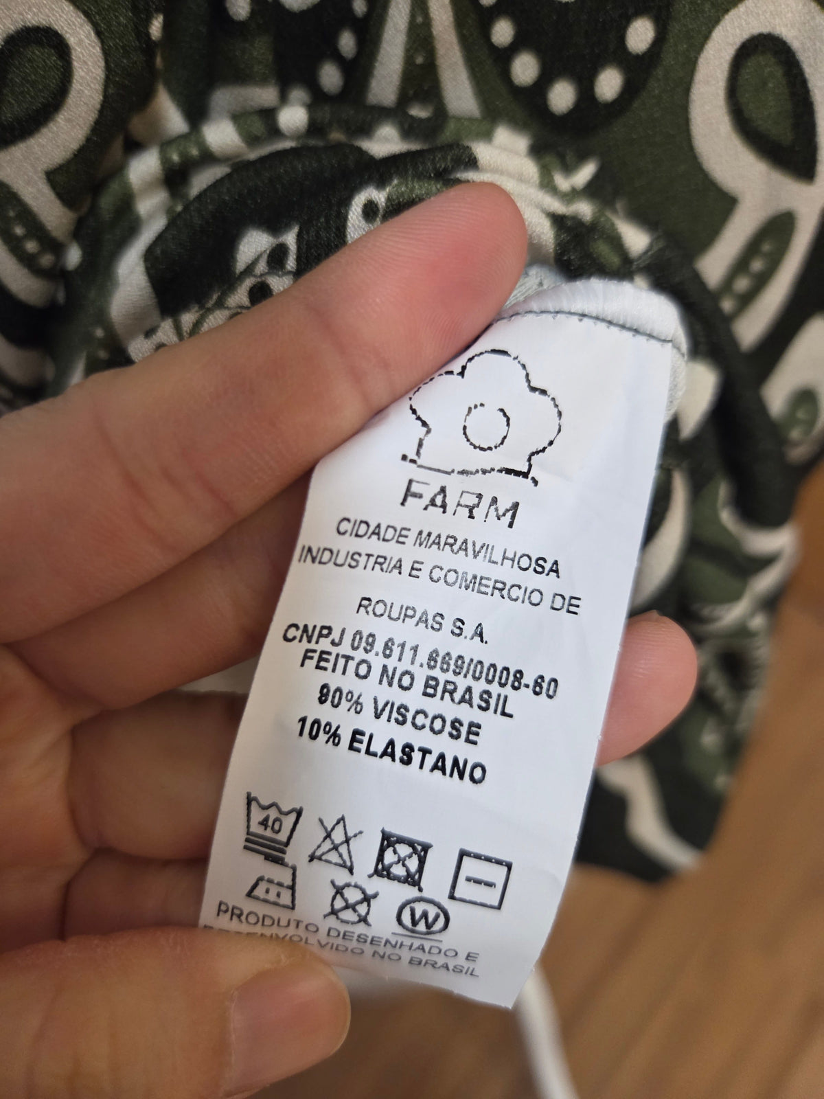 Vestido Farm Gráfico Místico Verde Manga Comprida