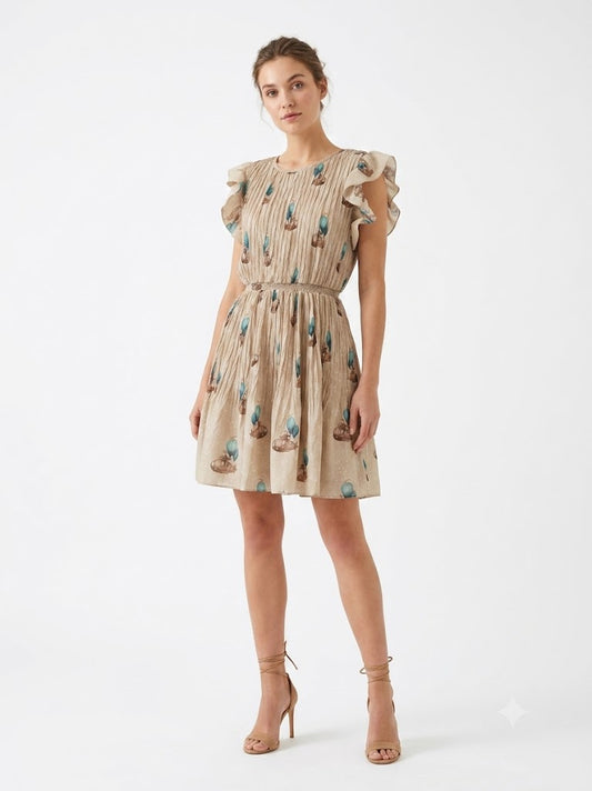 Vestido Antix Curto Submarinos Plissado