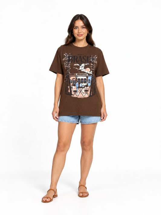 Camiseta Média Farm Original do Brasil Marrom