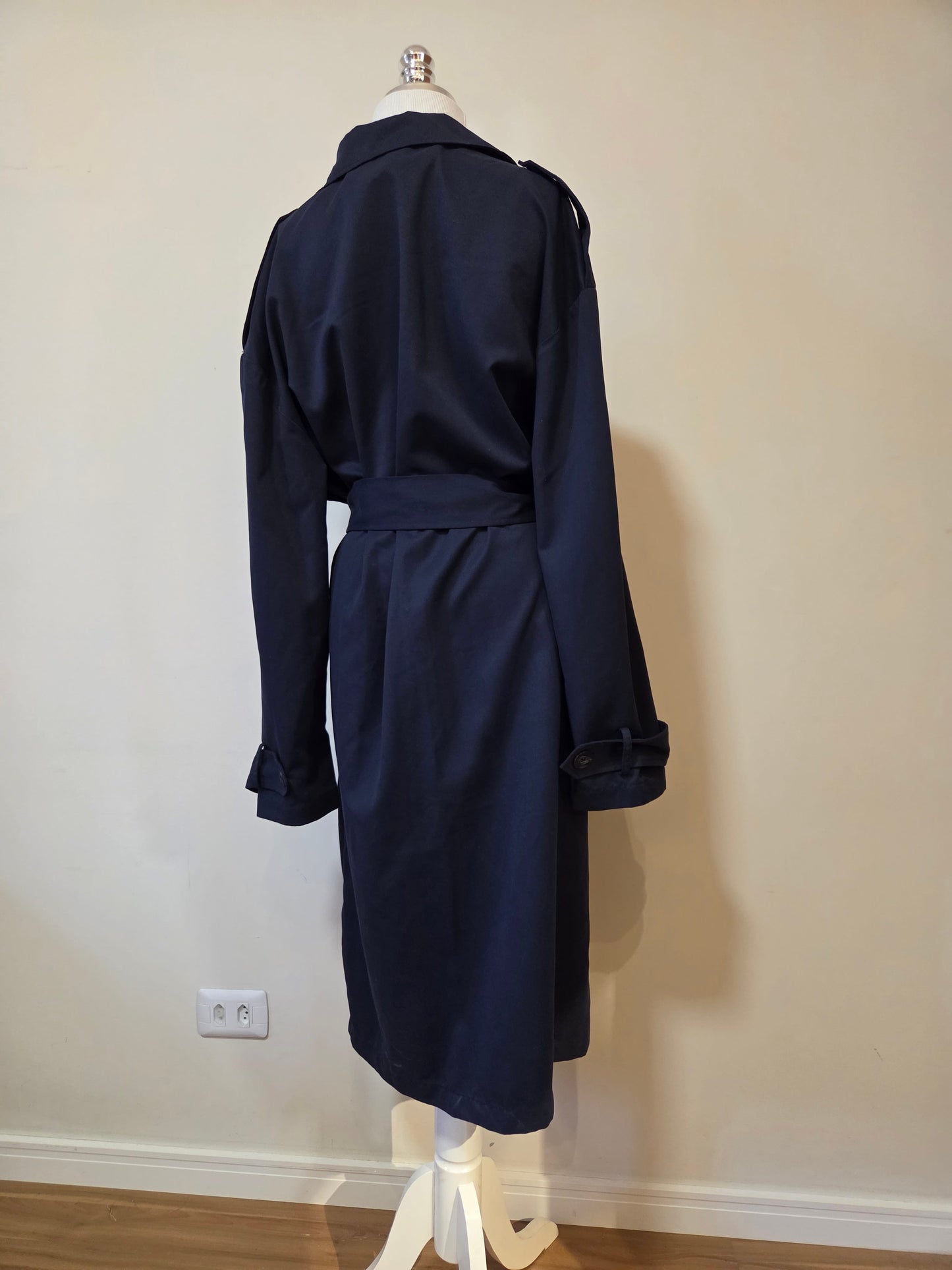 Casaco Clock House  C&A Trench Coat Oversized Azul Marinho
