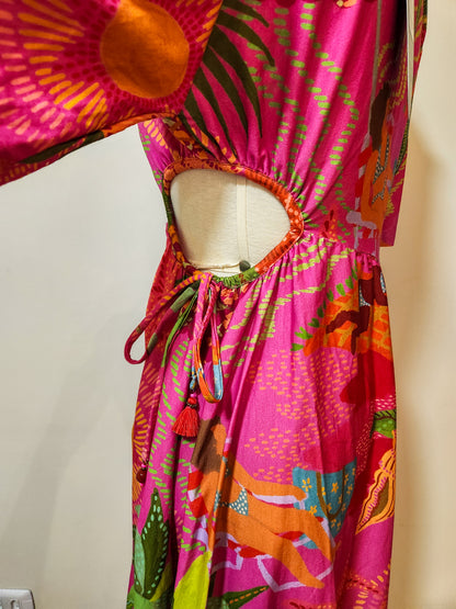 Vestido Farm Bronzeado Rosa Gandaia