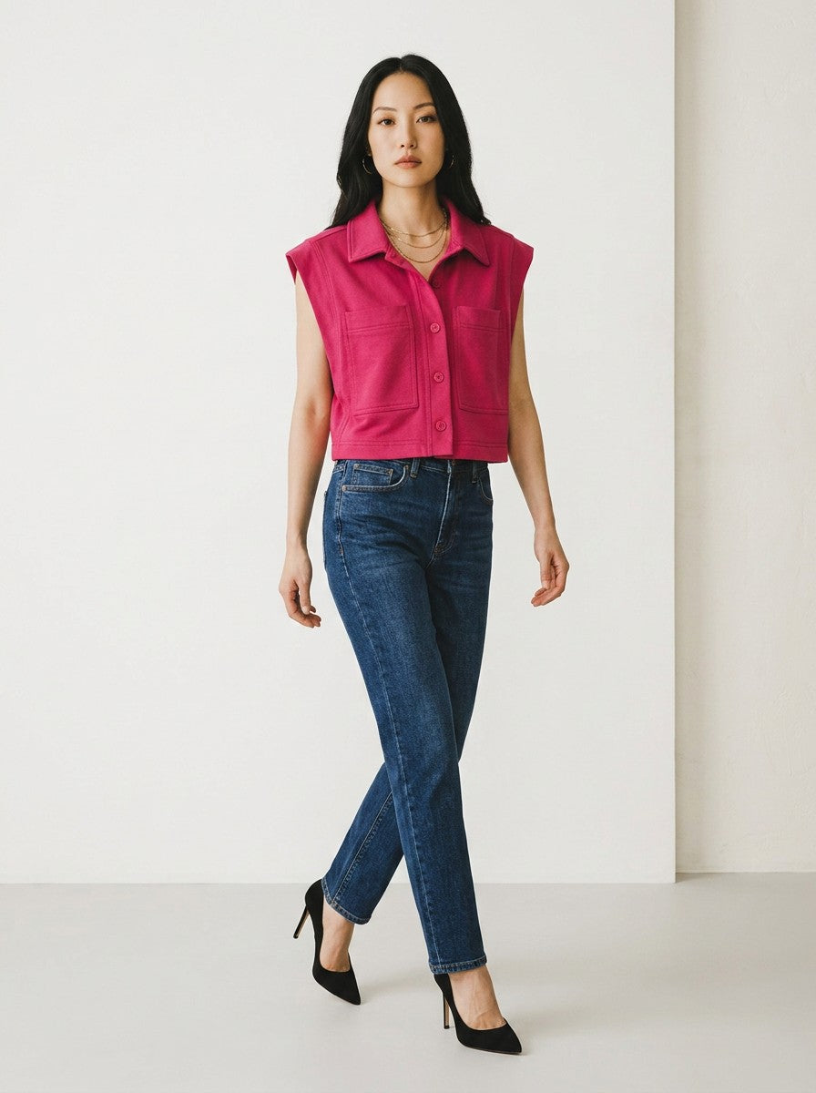 Blusinha / Colete Farm Rosa Klim