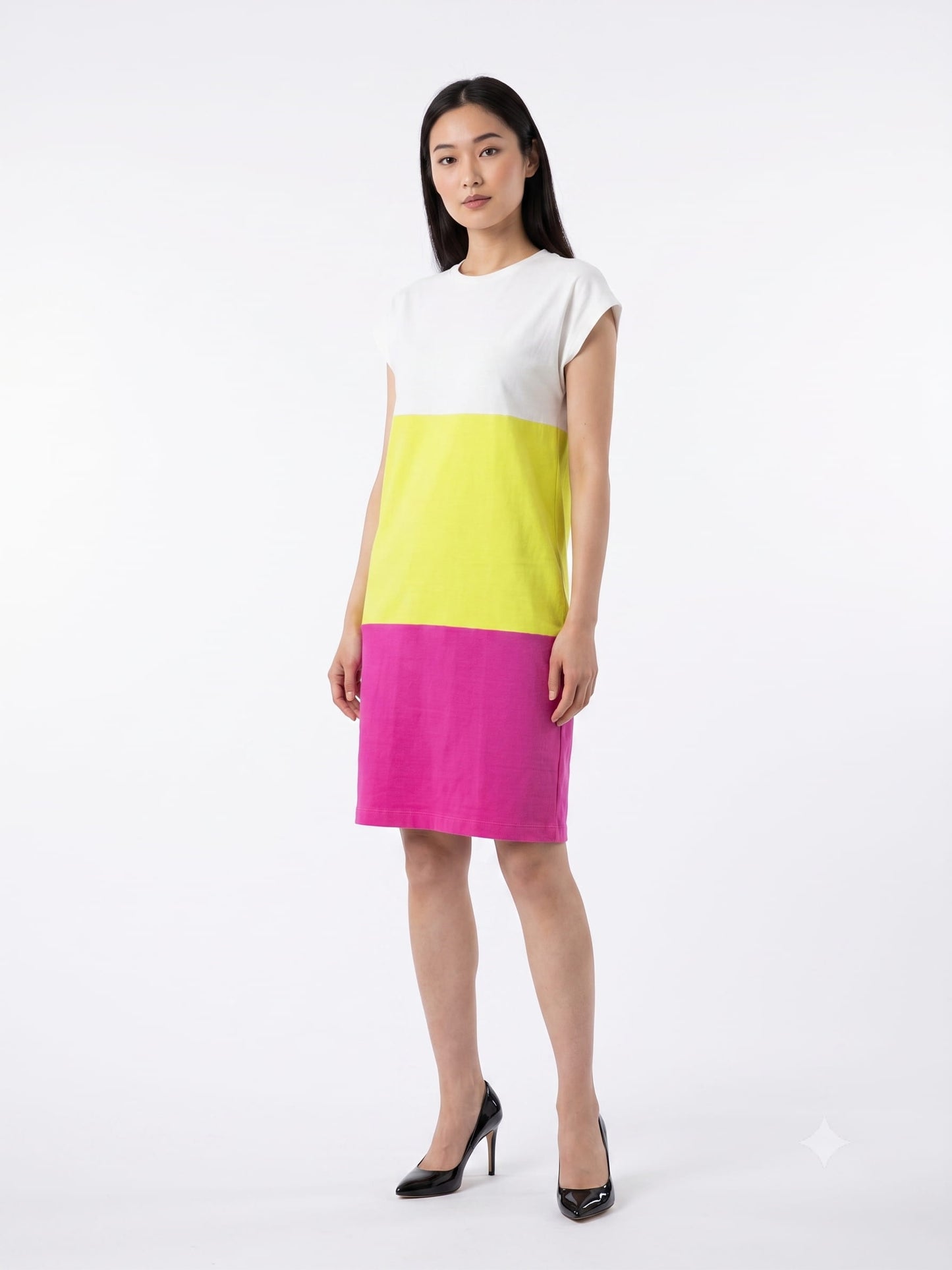 Vestido Maria Filó Curto Tricolor