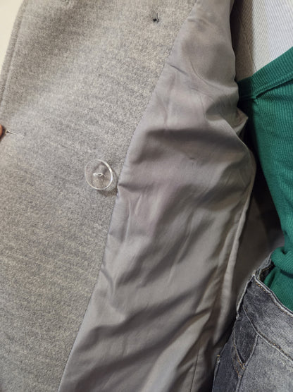 Casaco H&M Lã Batida Cinza