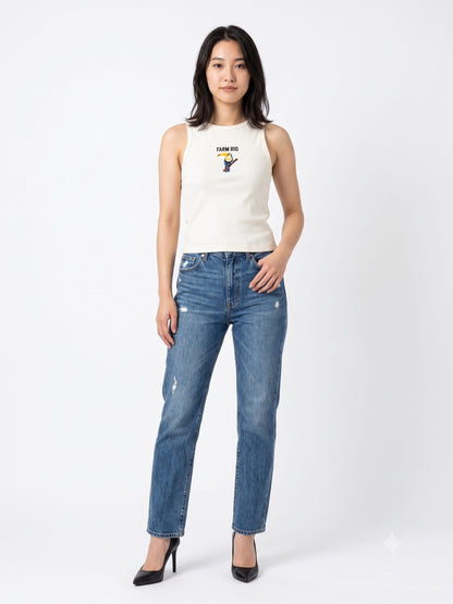 Regata Farm Rio com Bordado de Tucano – Canelada Off White