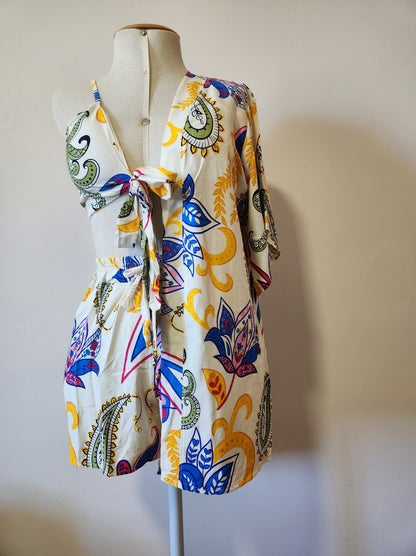 Trijunto Top Shorts e Kimono Floral