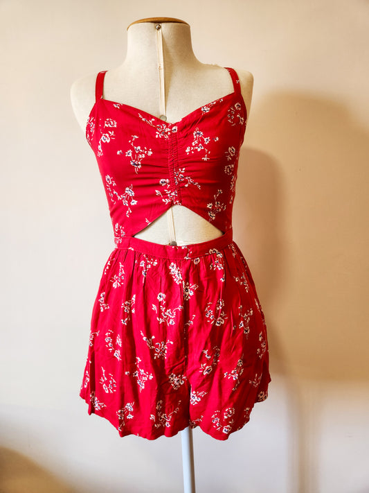 Macaquinho Hollister Floral Vermelho