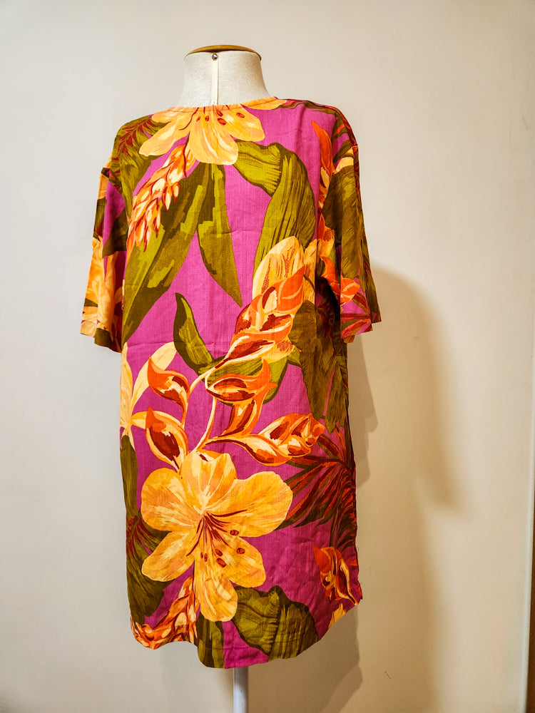Vestido Santa Mana Floral e Folhagens