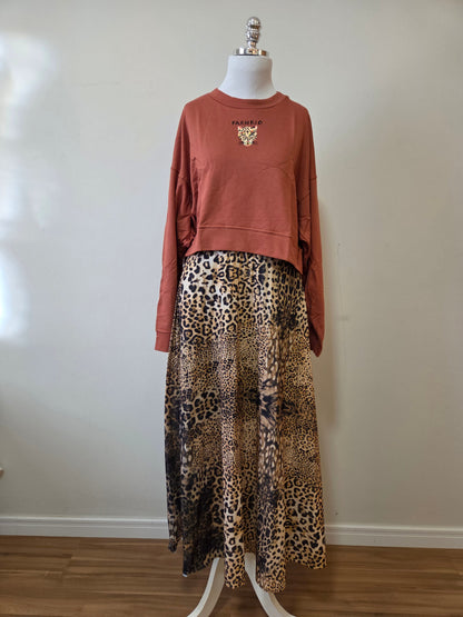 Saia Animal Print Longa
