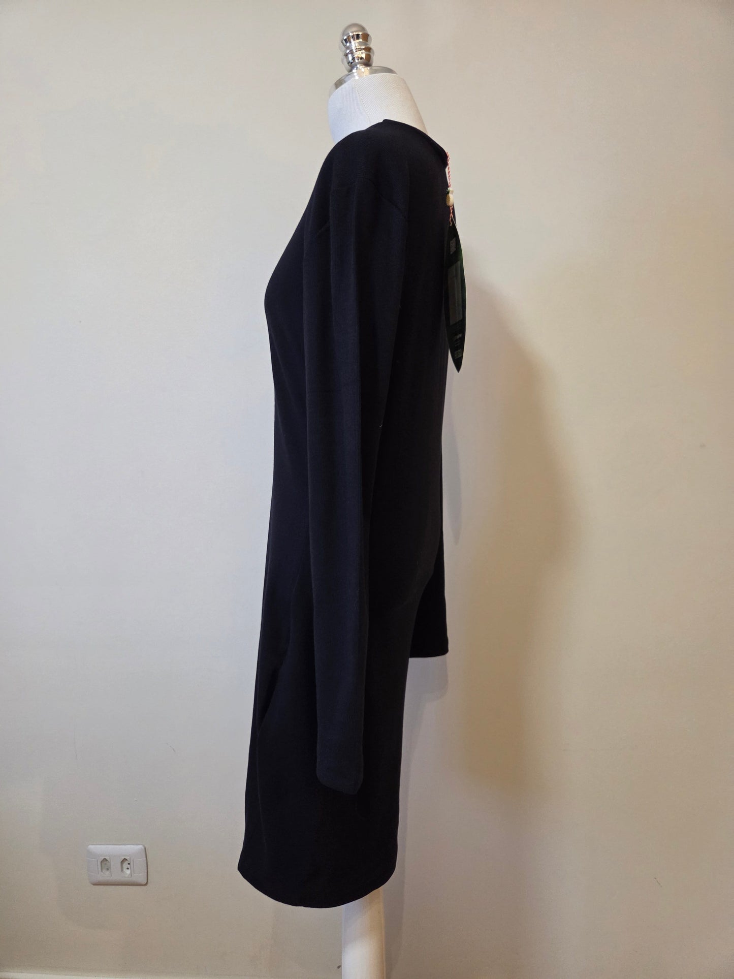 Vestido Farm Manga Comprida e Bordado de Araras