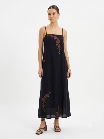 Vestido Farm Floral Traçados Vermelho