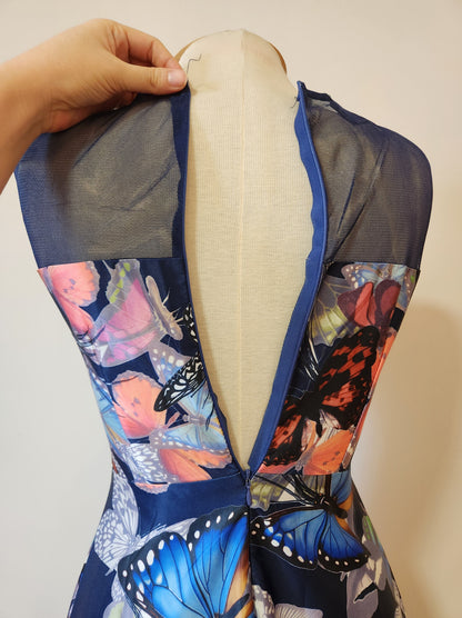 Vestido Present Midi Borboletas e Tule