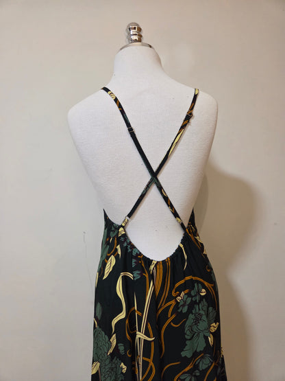 Vestido Farm Floral Verde em Viscose