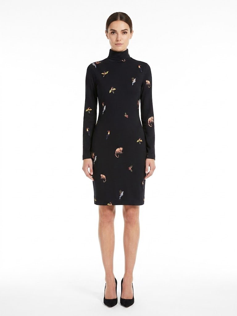 Vestido Farm Curto Manga Longa Animais