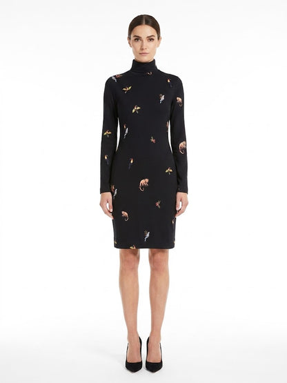 Vestido Farm Curto Manga Longa Animais