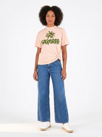 Camiseta Farm Rosa Estampa Bananeira - Verde musgo