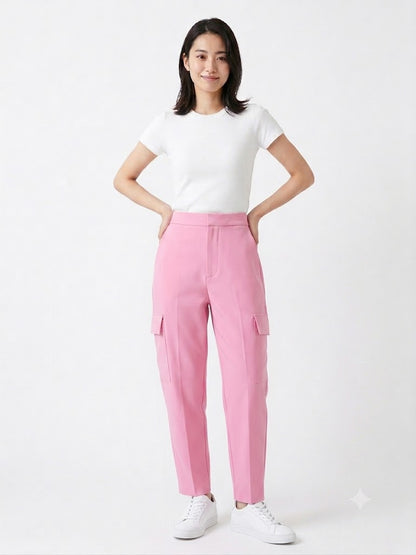 Calça Farm Moletom Rosa Modelo Cenoura