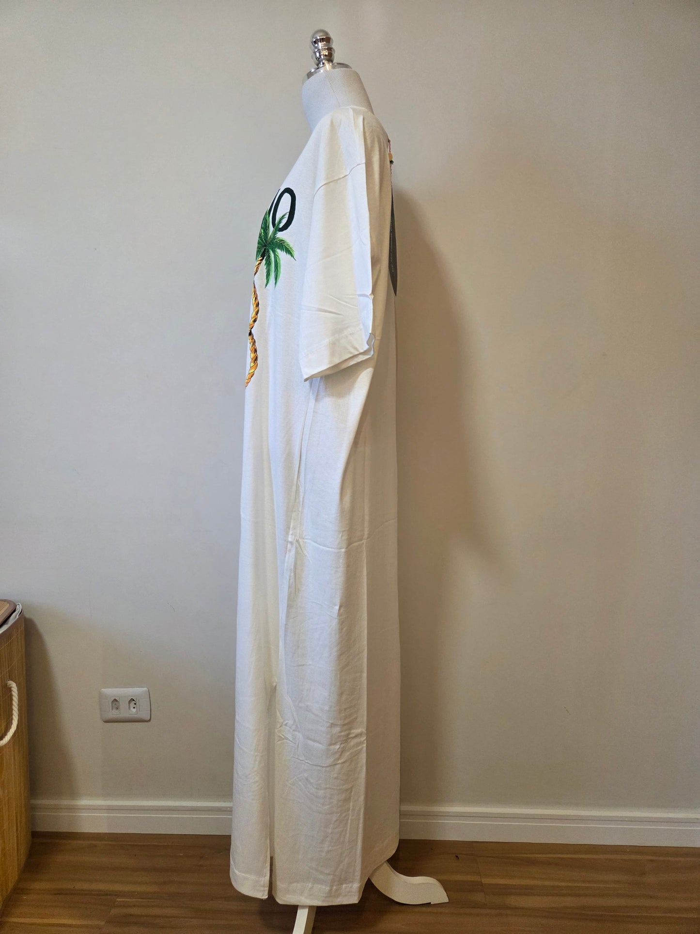 Vestido Farm Cordas e Aves - Modelagem T-shirt