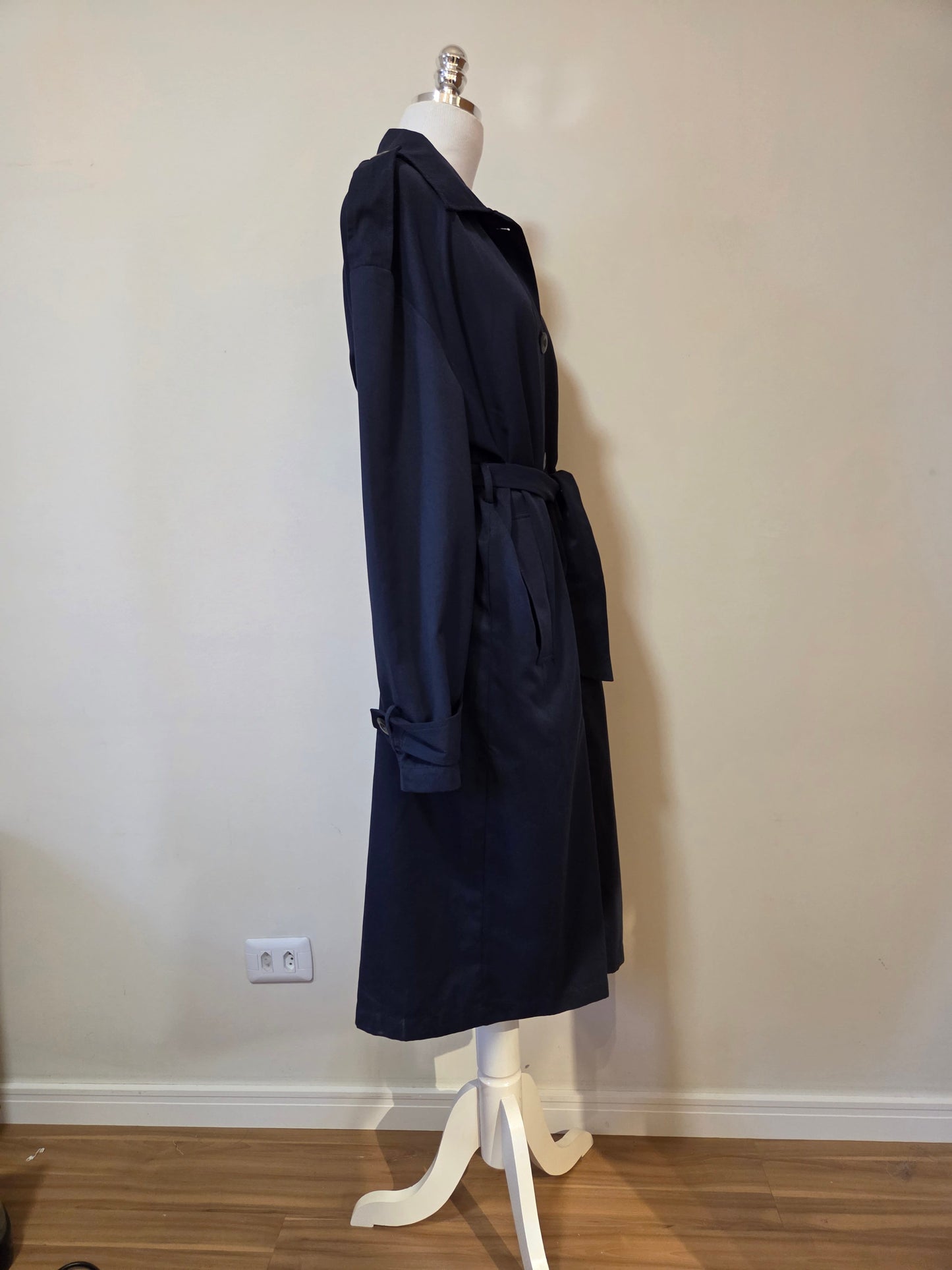 Casaco Clock House  C&A Trench Coat Oversized Azul Marinho