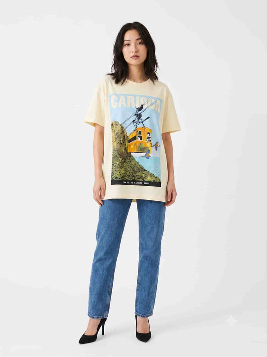 Camiseta  Farm Carioca Bondinho  Amarelo Amanhecer