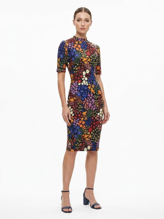 Vestido Farm Estampa Floral com Frutas e Franzido