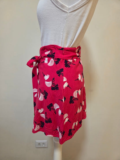 Short Estampado com Faixa de Amarração Maria Filó Rosa
