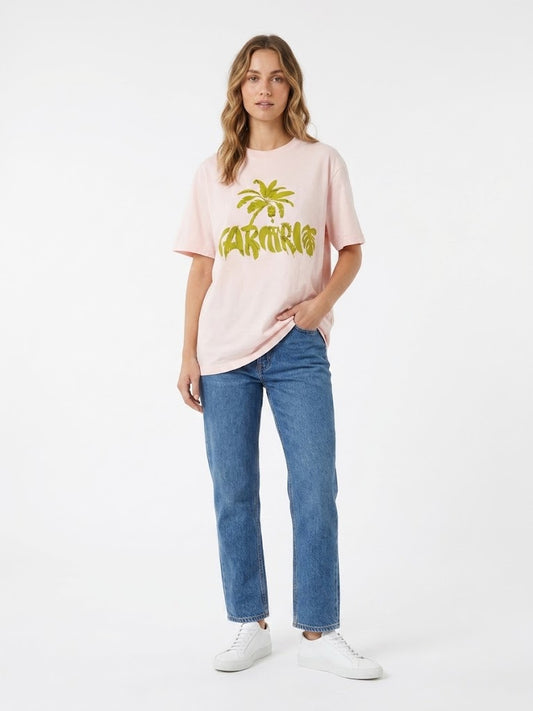 Camiseta Farm Rosa Estampa Bananeira - Verde claro