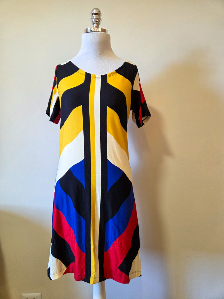 Vestido Farm Curto Estampa Formas Coloridas