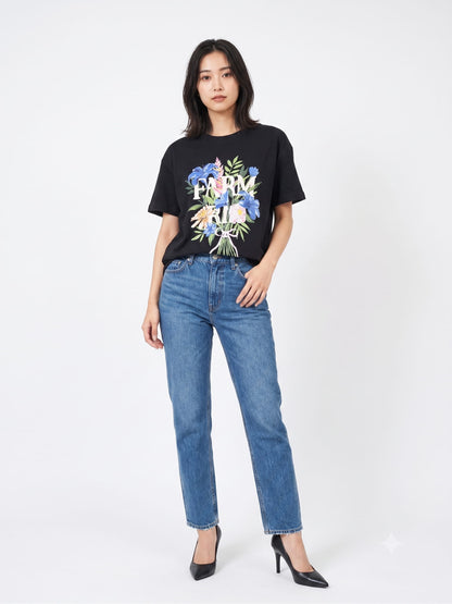 Camiseta Farm Fit Buquê Fundo Preto