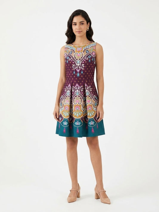 Vestido Antix Curto Floral Roxo