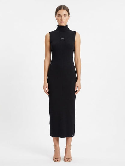 Vestido Calvin Klein Midi Regata Preto