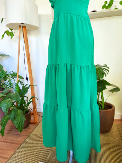 Vestido Verde Bandeira Longo Três Marias