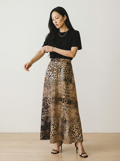 Saia Animal Print Longa