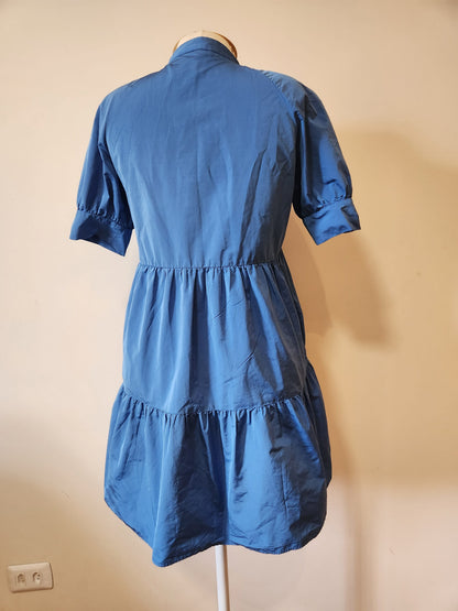Vestido Zara Curto Azul Petróleo